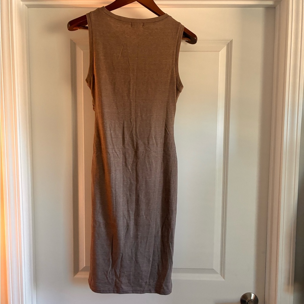 Leith Asymmetrical Sleeveless Tan Dress - Picture 3 of 3